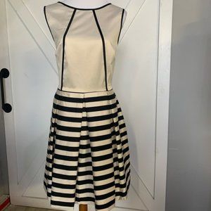 Champagne Black Satin Social Dress sz 10 NWT